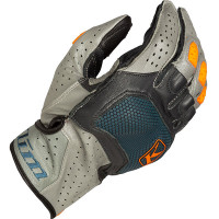 Klim Badlands Aero Pro Short Leather Gloves - Petrol / Strike Orange