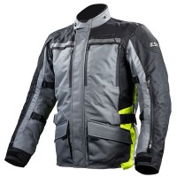 LS2 Lance Textile Jacket - Black / Grey / Fluo Yellow