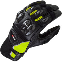 LS2 Spark 2 Leather Gloves - Black / Hi-Vis Yellow