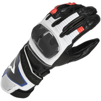 Macna Thandor Leather Gloves - White / Red / Blue