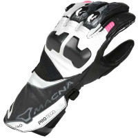 Macna Ladies Protego Leather Gloves - Black / White / Pink