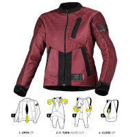 Macna Ladies Torida Textile Jacket - Bordeaux / Black 