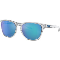 Oakley Manorburn Sunglasses - Polished Clear / Prizm Sapphire Lens