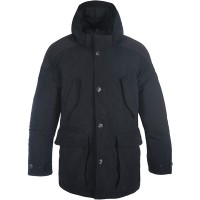 Oxford Parka Textile Jacket - Black