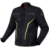 Ozone Street Delta IV Waterproof Textile Jacket - Black / Fluo Yellow