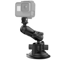 RAM Mounts Twist Lock Suction Mount with 1 inch GoPro / Action Camera Adaptor