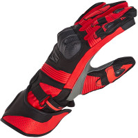 Rebelhorn Fighter Leather Gloves - Black / Fluo Red