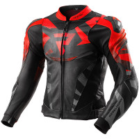 Rebelhorn Inferno Leather Jacket - Black / Fluo Red