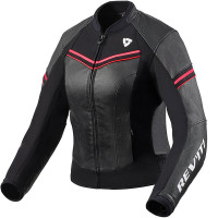 Rev'it Ladies Median Leather Jacket - Black / Pink