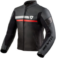 Rev'it Mile Leather Jacket - Black / Red