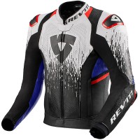 Rev'it Quantum 2 Pro Air Leather Jacket - White / Blue