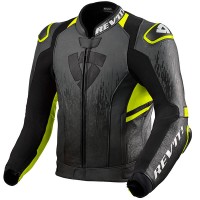 Rev'it Quantum 2 Leather Jacket - Anthracite / Neon Yellow