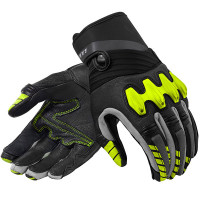 Rev'it Energy Leather Gloves - Black / Neon Yellow