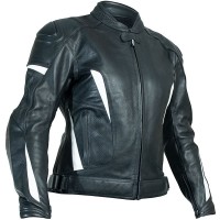 RST Ladies GT CE Leather Jacket - Black / White