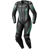 RST Ladies Tractech Evo 5 CE One Piece Leather Suit - Black / Aqua / Grey