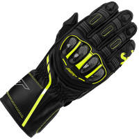 RST S-1 CE Leather Gloves - Black / Grey / Fluo Yellow