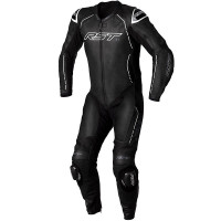 RST S-1 CE One Piece Leather Suit - Black / Black / White 