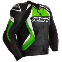 RST Tractech Evo 4 CE Leather Jacket - Black / Green / White