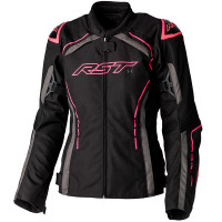 RST Ladies S-1 CE Textile Jacket - Black / Neon Pink 