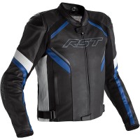 RST Sabre CE Leather Jacket - Black / White / Blue
