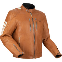Segura Orion Leather Jacket - Camel / White