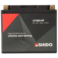 Shido High Power Lithium Motorcycle Battery - LT12B HP LION