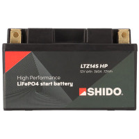 Shido High Power Lithium Motorcycle Battery - LTZ14S HP LION