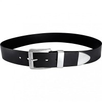 Spirit Motors Heavy Metal Leather Belt - Black