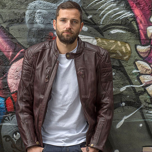 oxblood motorcycle jacket