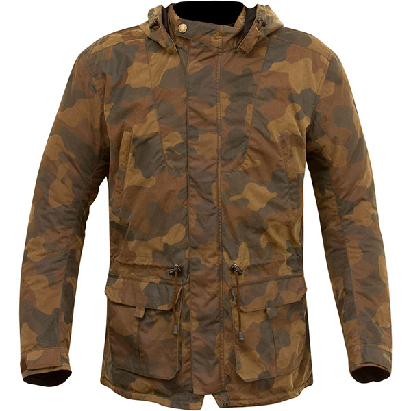 Image of Merlin Belmot Camo Wax Cotton Jacket - Tan