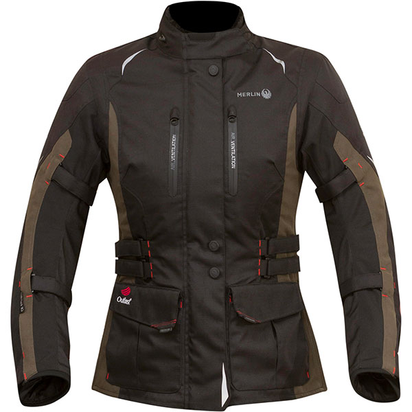 Image of Merlin Ladies Carina Outlast Textile Jacket - Black / Olive