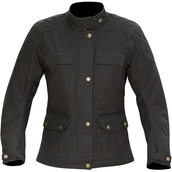 Image of Merlin Ladies Buxton Wax Textile Jacket - Black
