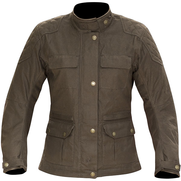 Image of Merlin Ladies Buxton Wax Textile Jacket - Brown