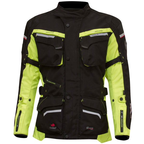 Image of Merlin Lynx 2-in-1 Textile Jacket - Black / Fluo Yellow