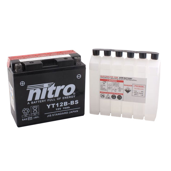 Nitro Motorcycle Battery YT12BBS FREE UK DELIVERY
