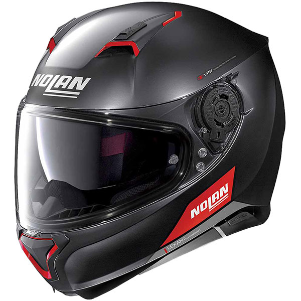 Image of Nolan N87 Emblema N-Com - Flat Black / Red