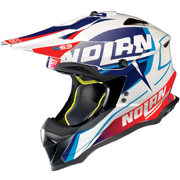 Image of Nolan N53 MX Sidewinder - Metal White / Blue / Red