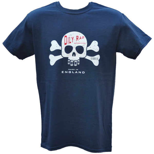 Image of Oily Rag Clothing Cross Bones T-Shirt - Dark Blue