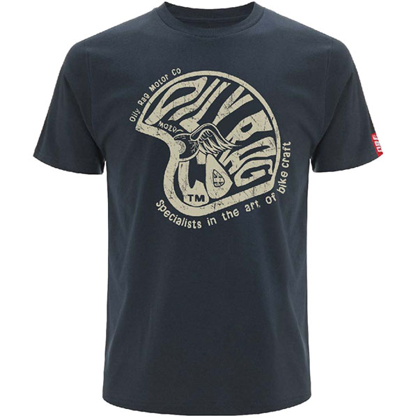 Image of Oily Rag Black Label Bike Art T-Shirt - Blue