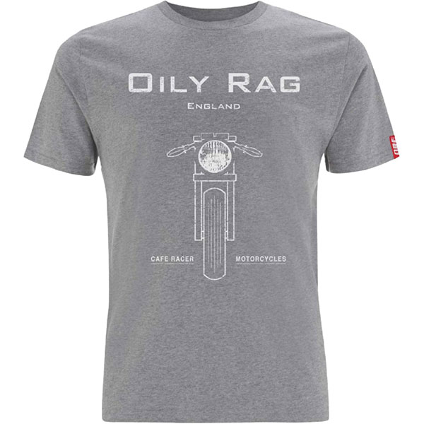 Image of Oily Rag Black Label Cafe Racer T-Shirt - Grey