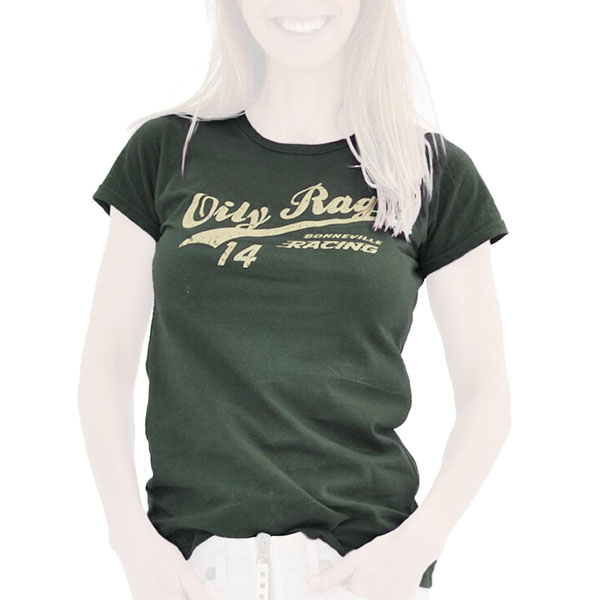 Image of Oily Rag Clothing Ladies Bonneville Racing 14 T-Shirt - Dark Grey