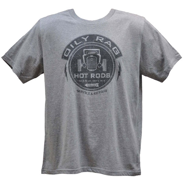 Image of Oily Rag Clothing Hot Rods T-shirt - Charcoal