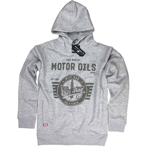 Image of Oily Rag Black Label Motor Oils Hoodie - Grey