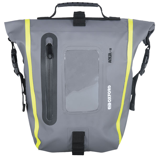 Image of Oxford Aqua M8 Tank Bag - Black / Grey / Fluo Yellow