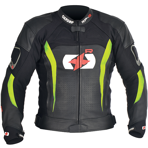 Oxford Rpj 3 Leather Jacket Black Fluo Yellow Free Uk Delivery Oxford Rpj 3 Leather Jacket Black Fluo Yellow Thumb 0
