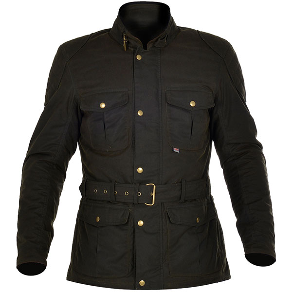 Image of Oxford Bradwell Wax Textile Jacket - Rifle Green