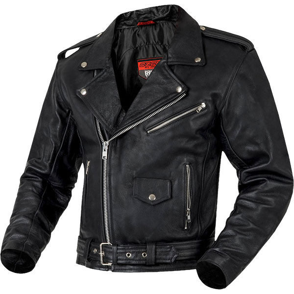 Ozone Classic Ramones Leather Jacket - Black - FREE UK DELIVERY