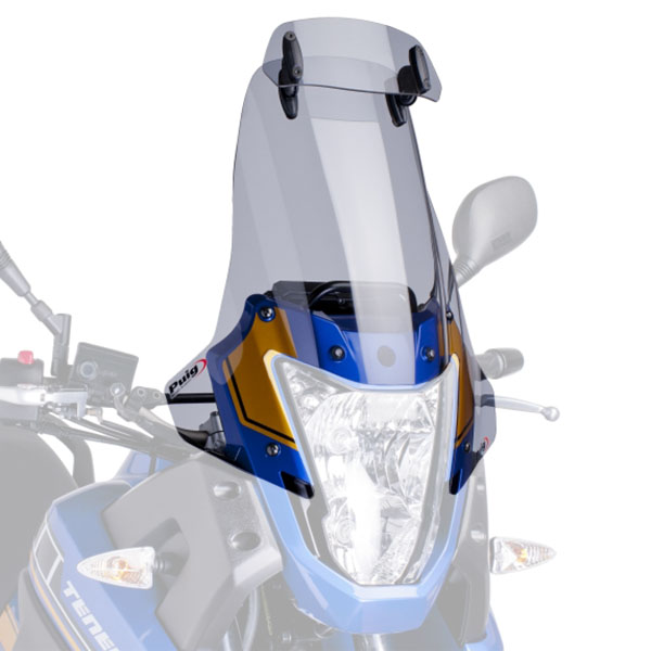 Image of Puig Touring Windscreen With Visor Smoke - Yamaha XT660 Z Tenere