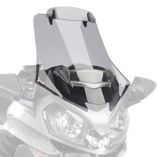 Image of Puig Touring Windscreen With Visor Smoke - Kawasaki GTR1400