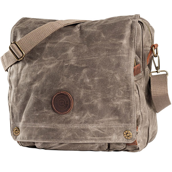 QBag Messenger Bag Canvas Retro Brown FREE UK DELIVERY